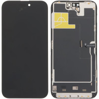 Дисплей з сенсорним екраном (модуль) iPhone 14 Pro Max, чорний, OLED GX OEM Soft, 120Hz