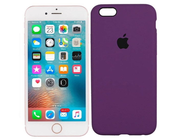 Чехол-силикон оригинал Full Cover Sof Matte iPhone 6 /6s, фиолетовый