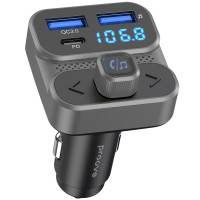 Автомобильное зарядное устройство Proove FM Launcher Luxor SE 36W (Type-C + USB/PD + QC3.0) серый