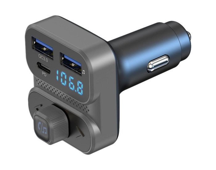 Автомобильное зарядное устройство Proove FM Launcher Luxor SE 36W (Type-C + USB/PD + QC3.0) серый