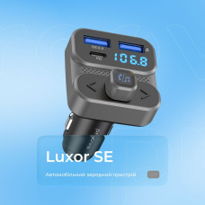Автомобильное зарядное устройство Proove FM Launcher Luxor SE 36W (Type-C + USB/PD + QC3.0) серый