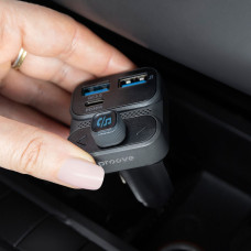 Автомобильное зарядное устройство Proove FM Launcher Luxor SE 36W (Type-C + USB/PD + QC3.0) серый