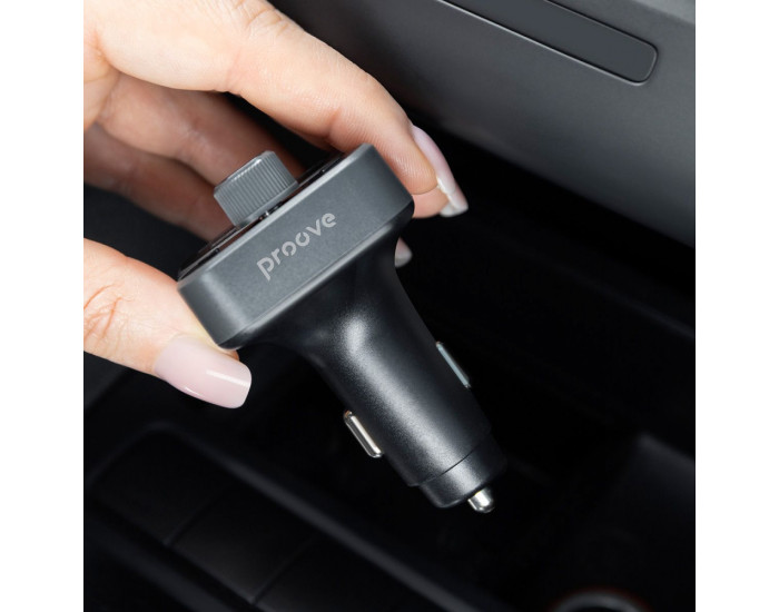 Автомобильное зарядное устройство Proove FM Launcher Luxor SE 36W (Type-C + USB/PD + QC3.0) серый