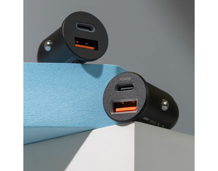 Автомобильное зарядное устройство Proove Tiny Power Pro 65W (USB + Type-C) черный
