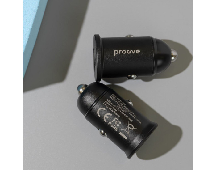 Автомобильное зарядное устройство Proove Tiny Power Pro 65W (USB + Type-C) черный