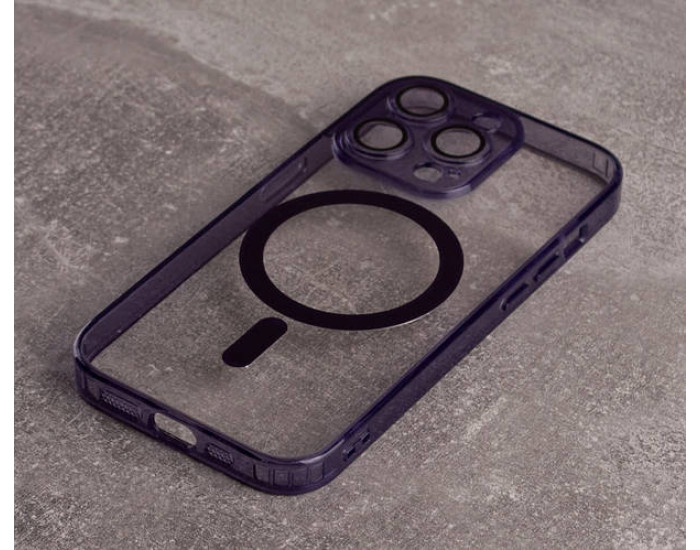 Чехол-силикон MagSafe Shade iPhone 15 Pro, темно-фиолетовый