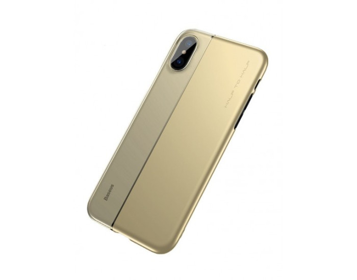 Чехол-силикон Baseus Half Series iPhone X, Gold