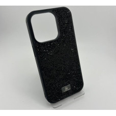 Чехол-силикон Bling World Rock Diamond iPhone 15 Pro, Black titanium