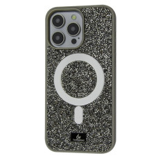 Чехол-силикон Bling World Rock Diamond with MagSafe iPhone 16 Pro Max, Gray titanium