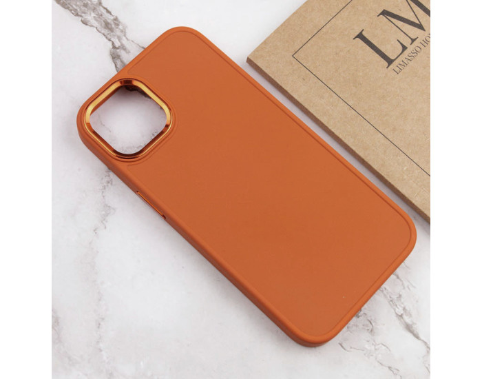 Чехол-силикон Bonbon Metal Style iPhone 14, оранжевый