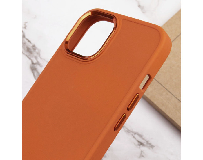 Чехол-силикон Bonbon Metal Style iPhone 14, оранжевый