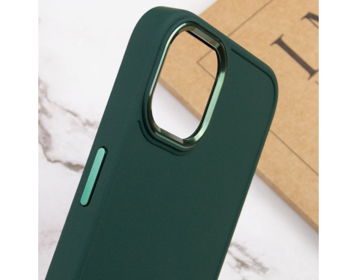 Чехол-силикон Bonbon Metal Style iPhone 14 (Зеленый / Pine green)
