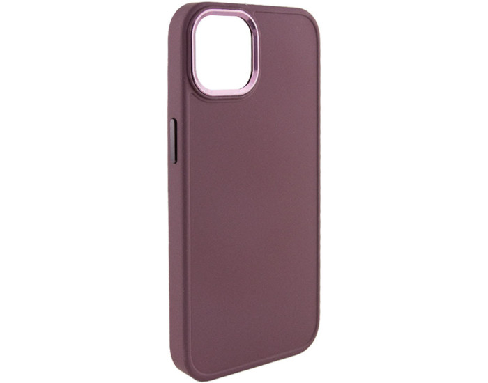 Чехол-силикон Bonbon Metal Style iPhone 14 Plus (Бордовый / Plum)