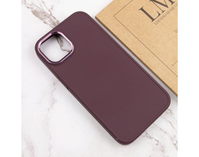 Чехол-силикон Bonbon Metal Style iPhone 14 Plus (Бордовый / Plum)