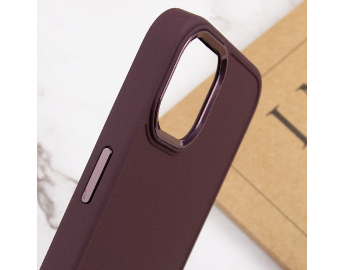 Чехол-силикон Bonbon Metal Style iPhone 14 Plus (Бордовый / Plum)