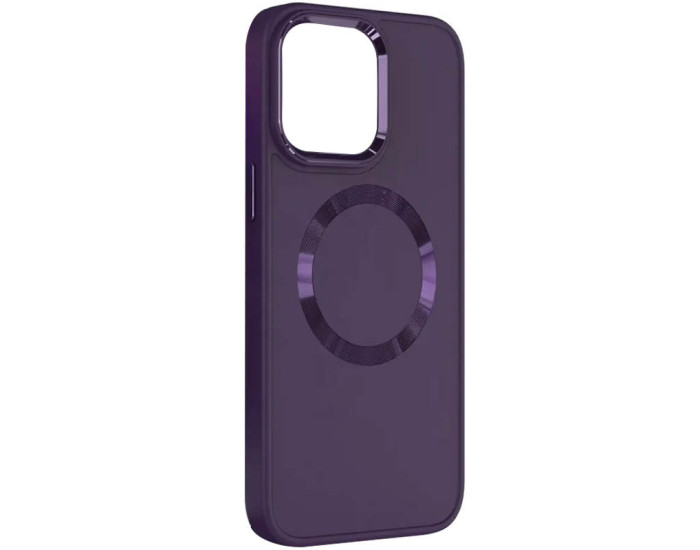 Чехол-силикон Bonbon Metal Style MagSafe iPhone 14 (Фиолетовый / Dark Purple)
