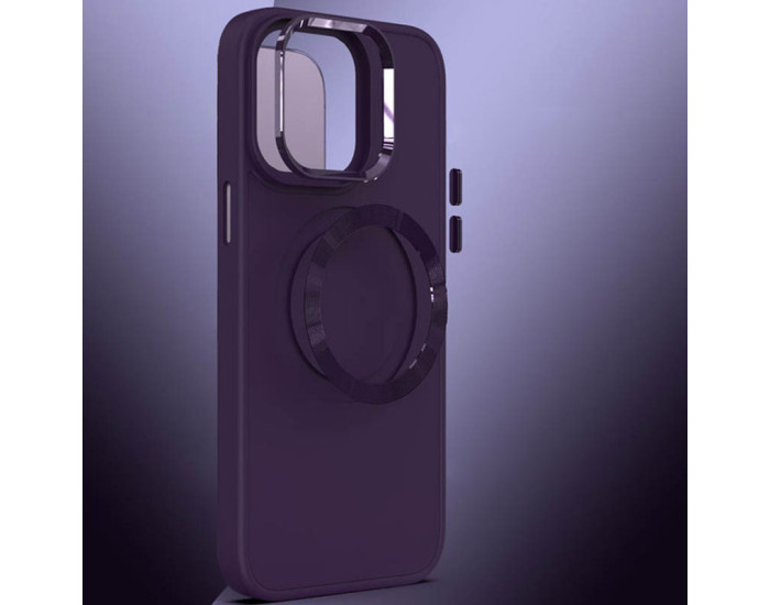 Чехол-силикон Bonbon Metal Style MagSafe iPhone 14 (Фиолетовый / Dark Purple)