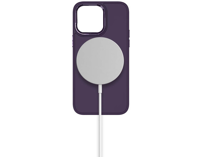 Чехол-силикон Bonbon Metal Style MagSafe iPhone 14 (Фиолетовый / Dark Purple)