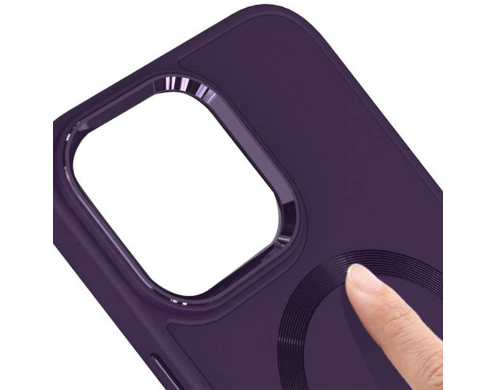 Чехол-силикон Bonbon Metal Style MagSafe iPhone 14 (Фиолетовый / Dark Purple)