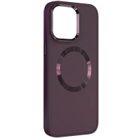 Чехол-силикон Bonbon Metal Style MagSafe iPhone 15 (Бордовый / Plum)