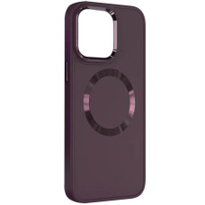 Чехол-силикон Bonbon Metal Style MagSafe iPhone 15 (Бордовый / Plum)
