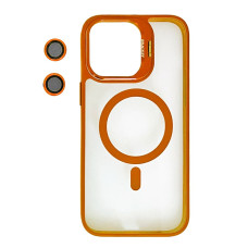 Чохол-силікон Bracket Clear Camera Lens MagSafe iPhone 12 Pro, Orange