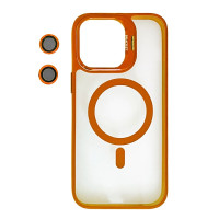 Чехол-силикон Bracket Clear Camera Lens MagSafe iPhone 14 Pro, Orange
