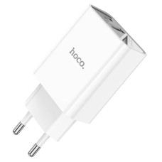 Мережеве зарядний пристрій Hoco C100A PD20W+QC3.0 Charger with LCD 1PD/1USB/20W/PD/QC3.0/3A White ( White / Білий )