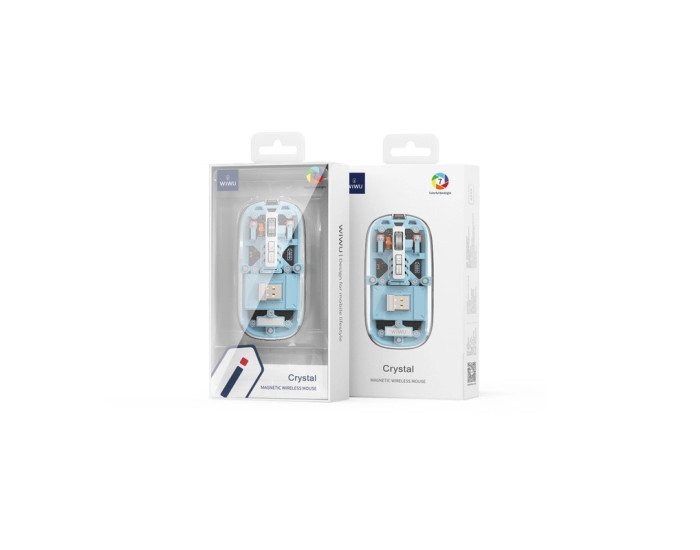 Мышь беспроводная WiWU WM105 (Dual-bluetooth +2.4G three-mode) синяя