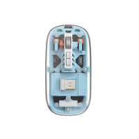 Мышь беспроводная WiWU WM105 (Dual-bluetooth +2.4G three-mode) синяя