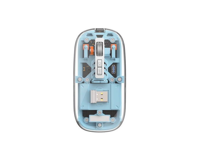 Мышь беспроводная WiWU WM105 (Dual-bluetooth +2.4G three-mode) синяя