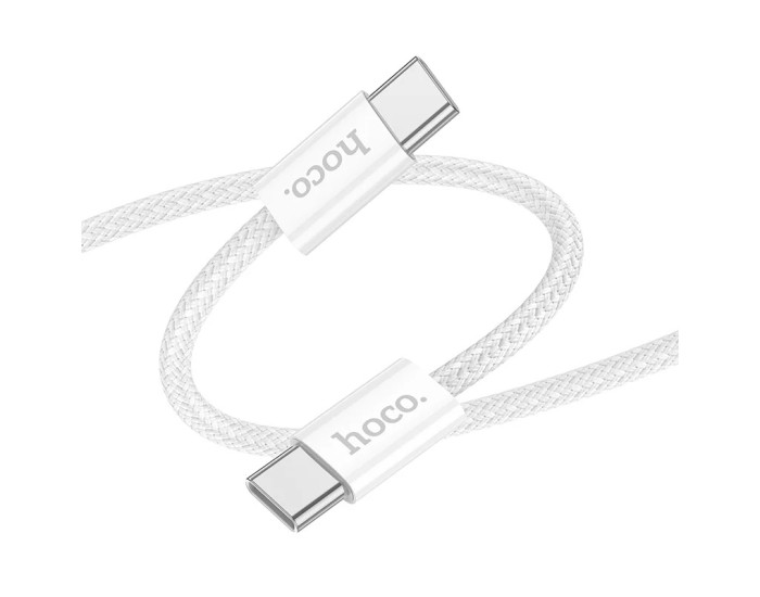 Кабель USB-C Hoco X104 Source 60W charging data cable Type-C to Type-C (L=1M) белый