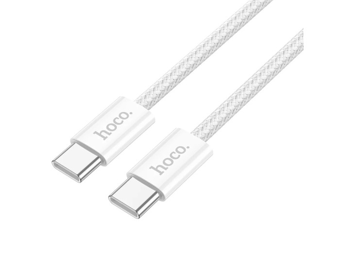Кабель USB-C Hoco X104 Source 60W charging data cable Type-C to Type-C (L=1M) белый