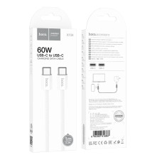 Кабель USB-C Hoco X104 Source 60W charging data cable Type-C to Type-C (L=1M) белый