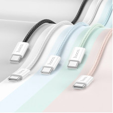 Кабель USB-C Hoco X104 Source 60W charging data cable Type-C to Type-C (L=1M) черный