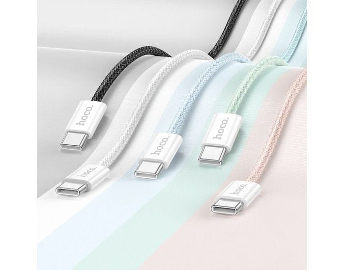 Кабель USB-C Hoco X104 Source 60W charging data cable Type-C to Type-C (L=1M) черный