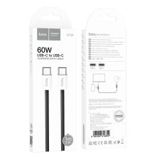 Кабель USB-C Hoco X104 Source 60W charging data cable Type-C to Type-C (L=1M) черный