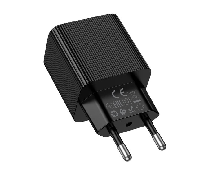 Мережеве зарядний пристрій Hoco CS82A Excellent single port with digital display (EU/USB-C/PD20W) чорне