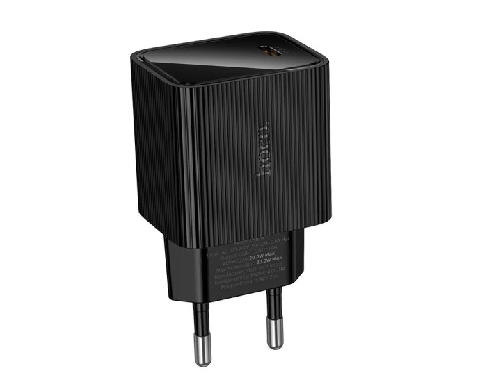 Мережеве зарядний пристрій Hoco CS82A Excellent single port with digital display (EU/USB-C/PD20W) чорне