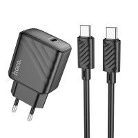 Мережеве зарядний пристрій Hoco CS22A Value Single Port PD30W charger set (Type-C to Type-C) Black
