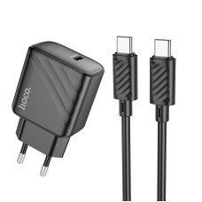 Мережеве зарядний пристрій Hoco CS22A Value Single Port PD30W charger set (Type-C to Type-C) Black