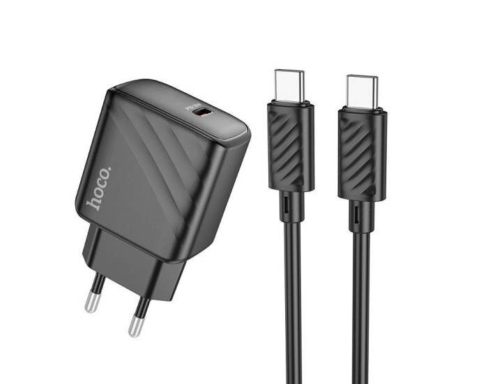 Мережеве зарядний пристрій Hoco CS22A Value Single Port PD30W charger set (Type-C to Type-C) Black