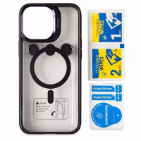 Чохол-силікон Bracket Clear Camera Lens MagSafe iPhone 13 Pro, Deep Purple