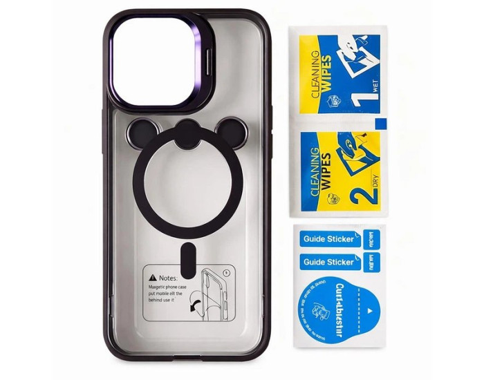 Чохол-силікон Bracket Clear Camera Lens MagSafe iPhone 13 Pro, Deep Purple