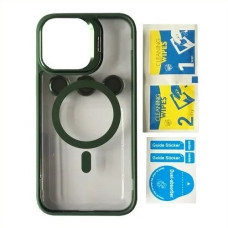 Чохол-силікон Bracket Clear Camera Lens MagSafe iPhone 13 Pro, Dark green