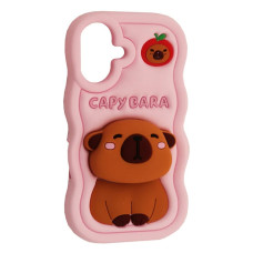 Чохол-силікон CAPYBARA iPhone 16, Light pink