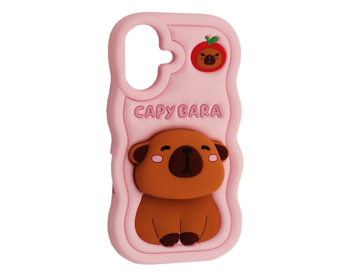 Чохол-силікон CAPYBARA iPhone 16, Light pink