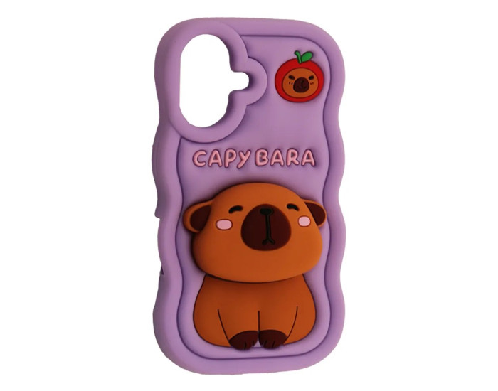 Чохол-силікон CAPYBARA iPhone 16, Lilac