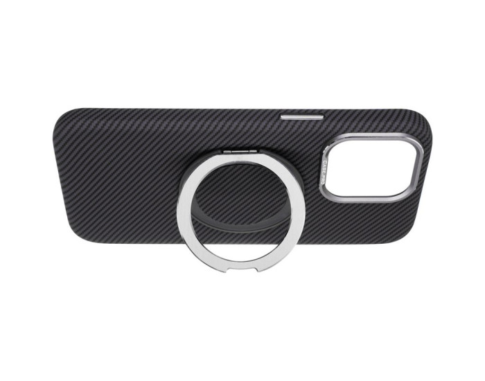 Чохол-силікон Carbon Ring Stand 360 iPhone 15 Pro Max, Grey