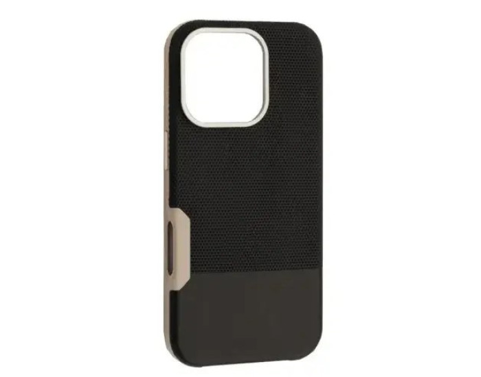 Чехол кожаный Two different leather Case MagSafe iPhone 16 Pro Max, черный